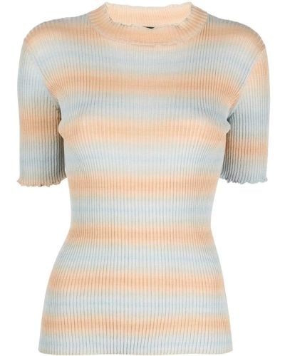 A.P.C. Victoire Striped Knitted Top - Natural