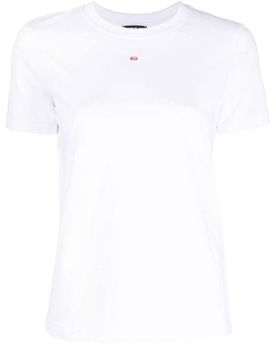 DIESEL T-mokky Mock-neck T-shirt - White