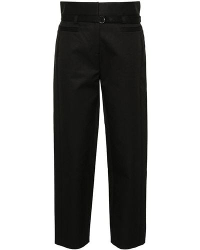 IRO Valenti Belted Cotton Trousers - Black