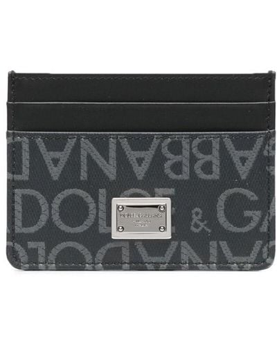 Dolce & Gabbana Porte-cartes à logo en jacquard - Noir