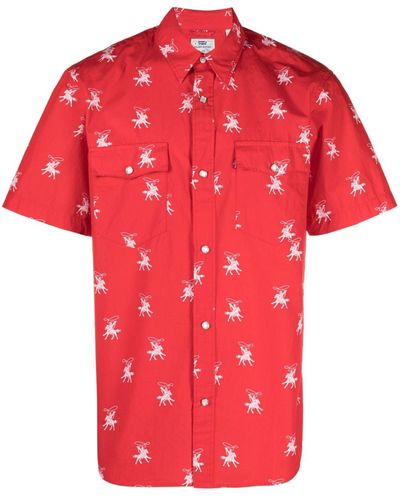 Levi's Western Short Sleeved Shirt - Red