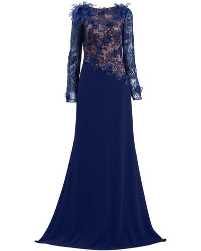 Tadashi Shoji Bryony Appliquéd Gown - Blue