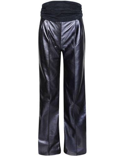 LAQUAN SMITH Panelled High-shine Trousers - Blue