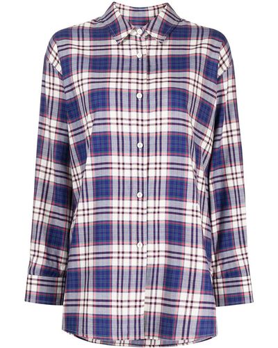 Juun.J Check-pattern Shirt - Purple