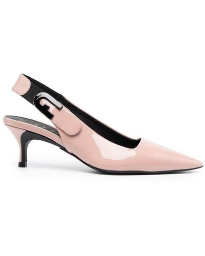 Furla Patent-leather Slingback Court Shoes - Pink