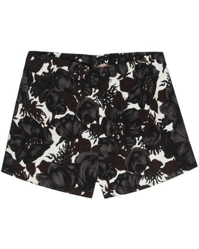 N°21 Shorts a fiori - Nero
