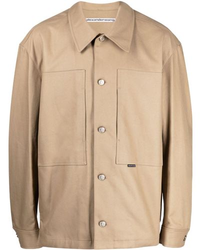 Alexander Wang Button-up Cotton Shirt Jacket - Natural