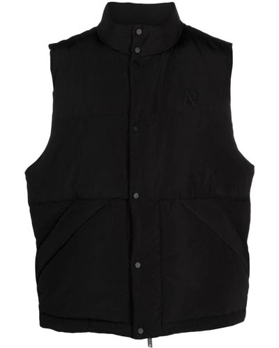 Represent Logo-appliqué Quilted Gilet - Black