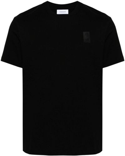 Ferragamo Katoenen T-shirt Met Logopatch - Zwart