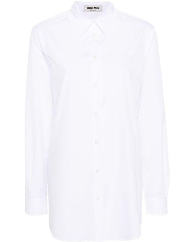 Miu Miu Camicia con colletto oversize - Bianco