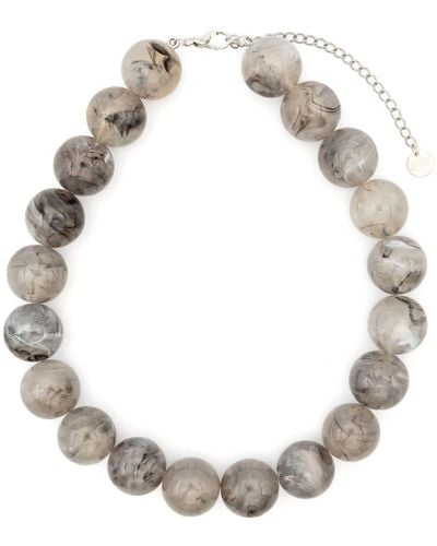 Paloma Wool Marbled Beaded Necklace - White