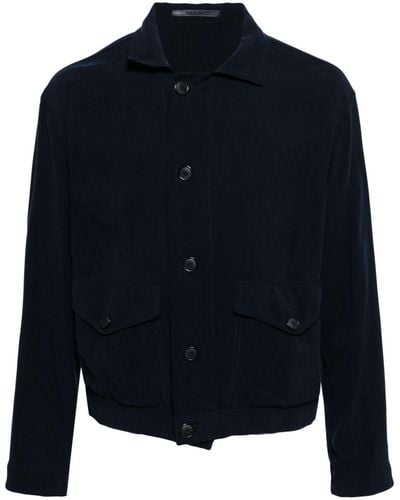 Giorgio Armani スプレッドカラー シャツジャケット - ブルー