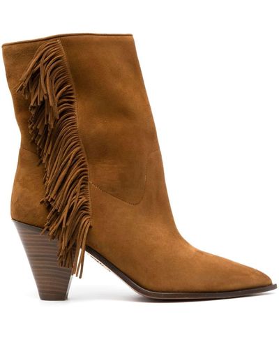 Aquazzura Stiefel aus Wildleder 70mm - Braun