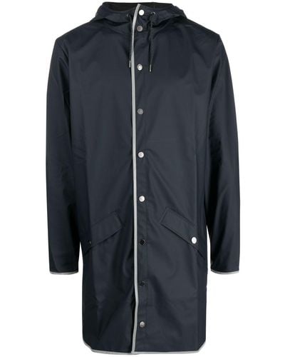 Rains Zip-up Hooded Raincoat - Blue