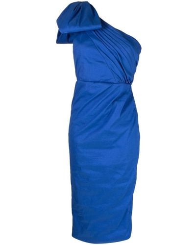 Rachel Gilbert One-shoulder Midi Dress - Blue