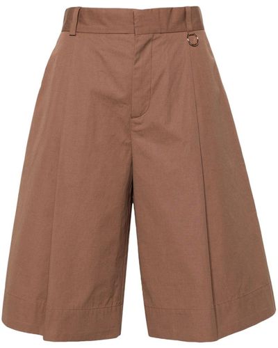 Aeron Bristol Ring-detail Tailored Shorts - Brown