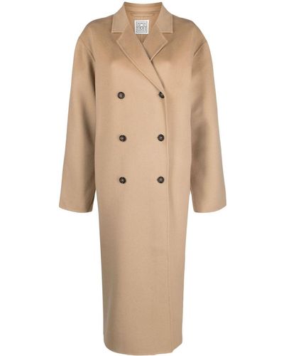 Totême Double-breasted Wool Coat - Natural
