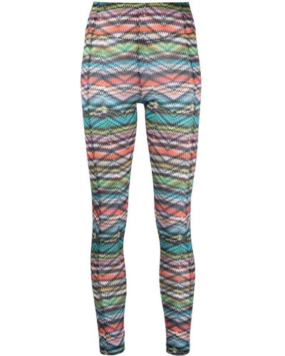 Missoni Zigzag-print Performance leggings - Blue