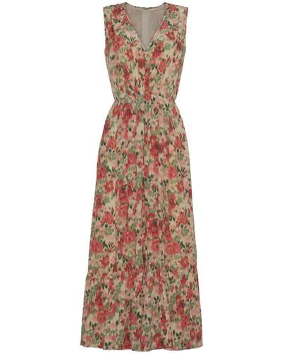 Adam Lippes Marina Floral-print Silk Dress - Natural
