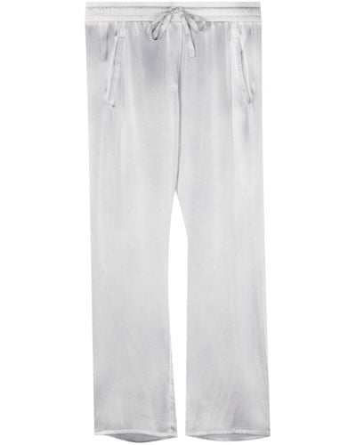 Avant Toi Cropped Silk Trousers - White