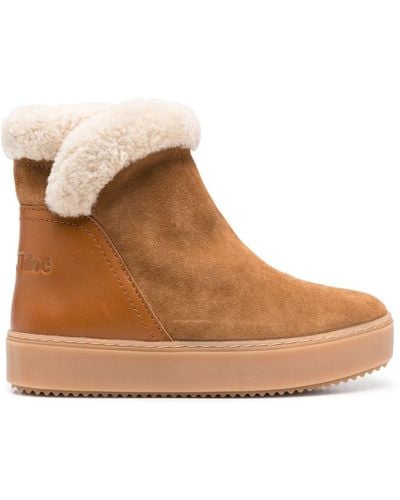 See By Chloé Juliet Shearling Ankle Boots - Brown