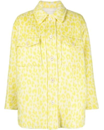 Isabel Marant Odelino Leopard-print Wool Jacket - Yellow