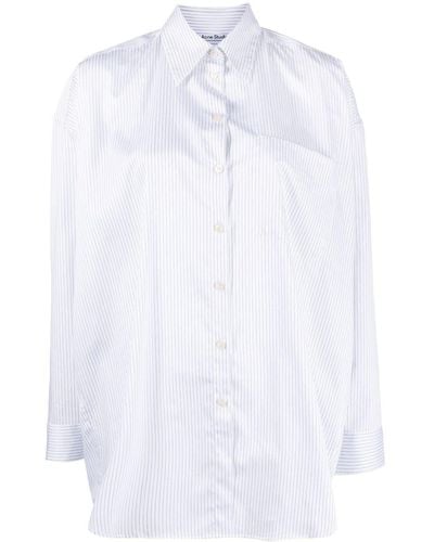 Acne Studios Camisa con bolsillo a rayas - Blanco