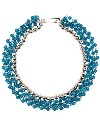 TAKAHIROMIYASHITA TheSoloist. Bead-embellished Choker Necklace - Blue