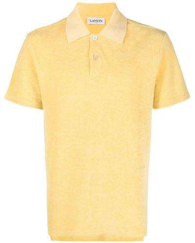 Lanvin Logo-embroidered Terry-cloth Polo Shirt - Yellow