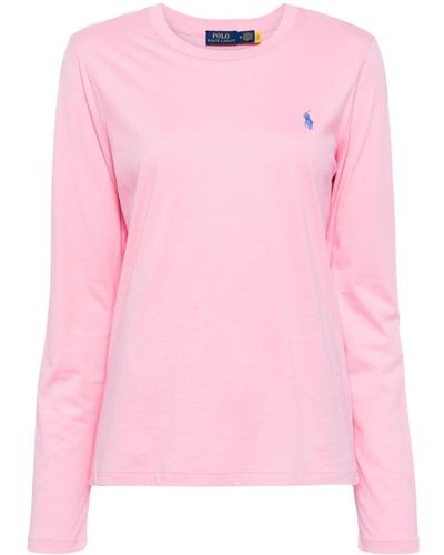 Polo Ralph Lauren Logo-embroidered Cotton T-shirt - Pink