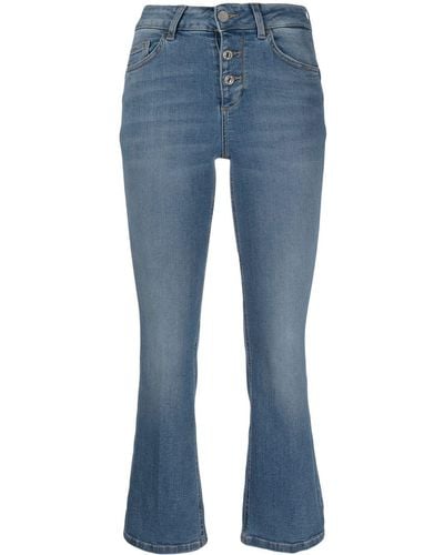 Liu Jo Flared Cropped Jeans - Blue