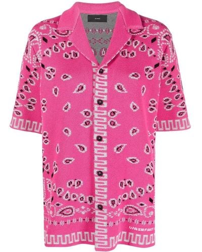 Alanui Paisley-print Short-sleeved Shirt - Pink