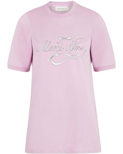 Nina Ricci Camiseta Merci Nina - Rosa