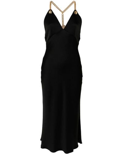 Moschino Midi-jurk Met Schakelketting - Zwart