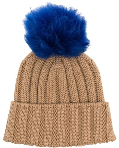Woolrich Pom-pom Ribbed-knit Beanie - Blue