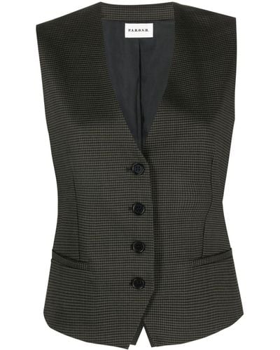 P.A.R.O.S.H. Gilet Van Scheerwol - Zwart