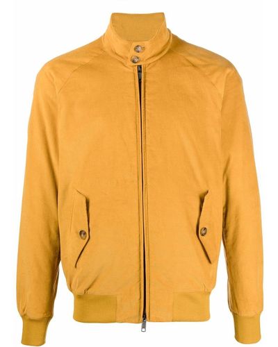 Baracuta Zip-up Cotton Bomber Jacket - Yellow
