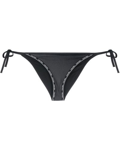 Calvin Klein Logo-embellished Bikini Bottoms - Black