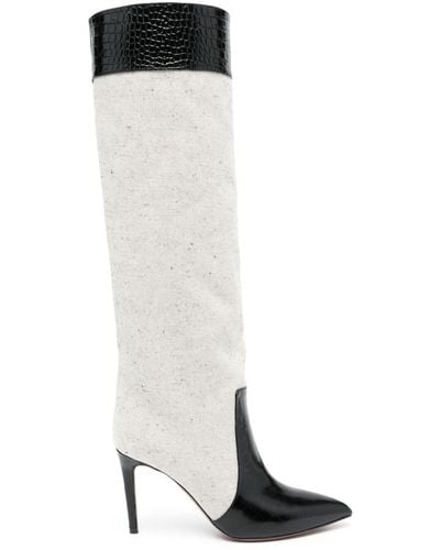 Paris Texas 90mm Knee-high Leather Boot - White