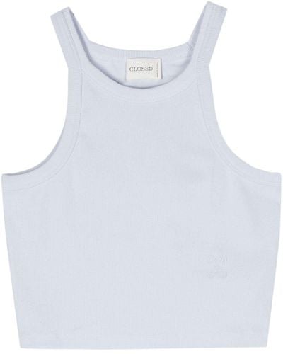Closed Logo-embroidered Ribbed Tank Top - Blue