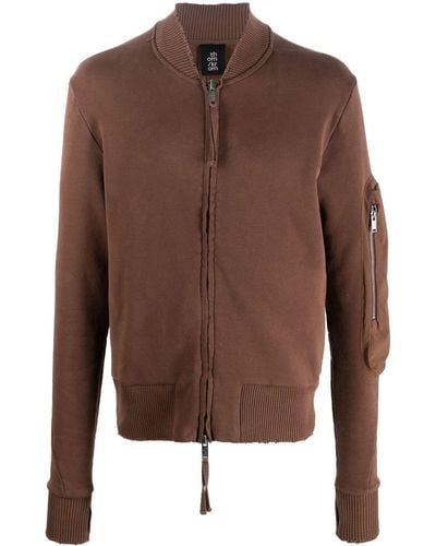 Thom Krom Ribbed-knit Deconstructed Bomber Jacket - Brown