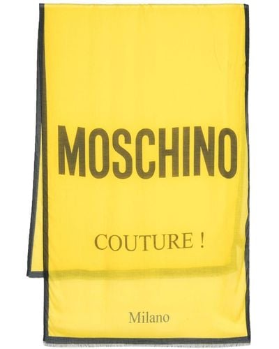 Moschino Fular con logo estampado - Amarillo