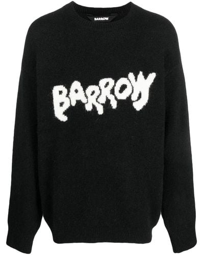 Barrow Intarsien-Pullover mit Logo - Schwarz