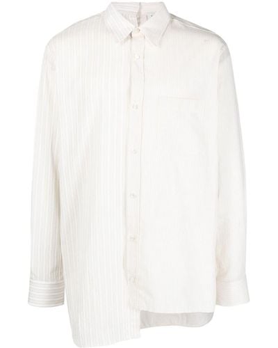 Lanvin Asymmetrisches Hemd im Streifenmix - Weiß