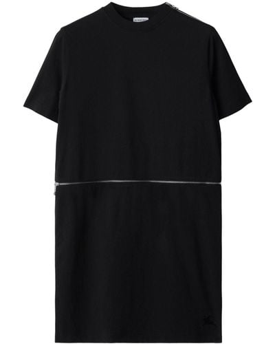 Burberry Logo-embroidered Cotton Dress - Black