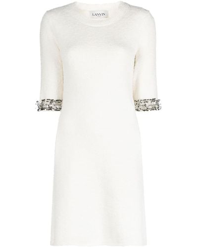 Lanvin Embroidered-trim Minidress - White