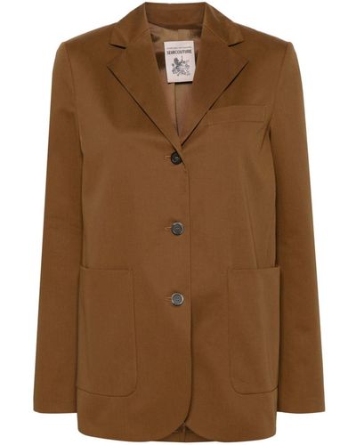 Semicouture Single-breasted Blazer - Brown