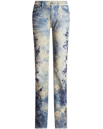 Ralph Lauren Collection Jeans mit Blumen-Print - Blau