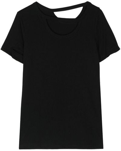 Yohji Yamamoto Cut-out Cotton T-shirt - Black