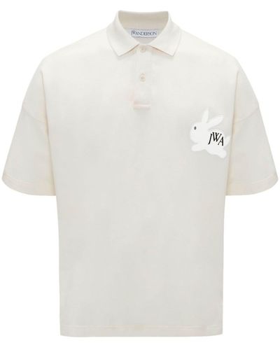 JW Anderson Poloshirt Met Geborduurd Logo - Wit